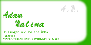 adam malina business card